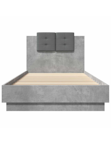 Letto con LED Grigio Cemento 80 x 200 cm Legno ingegnerizzato