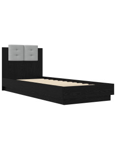 Letto con LED Rovere Nero 80 x 200 cm Legno ingegnerizzato 2
