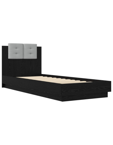 Letto con LED Rovere Nero 80 x 200 cm Legno ingegnerizzato