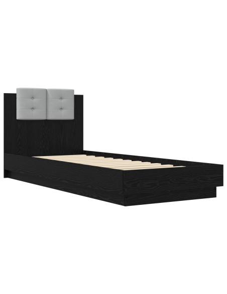 Letto con LED Rovere Nero 80 x 200 cm Legno ingegnerizzato