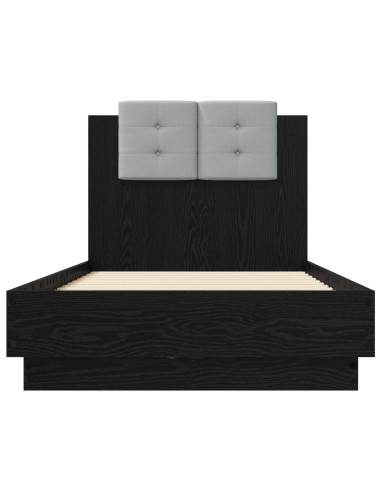 Letto con LED Rovere Nero 80 x 200 cm Legno ingegnerizzato