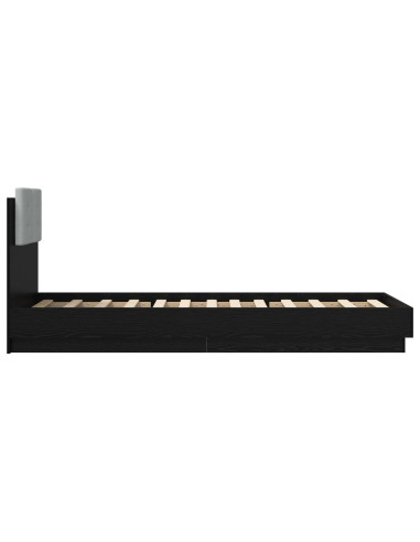 Letto con LED Rovere Nero 80 x 200 cm Legno ingegnerizzato