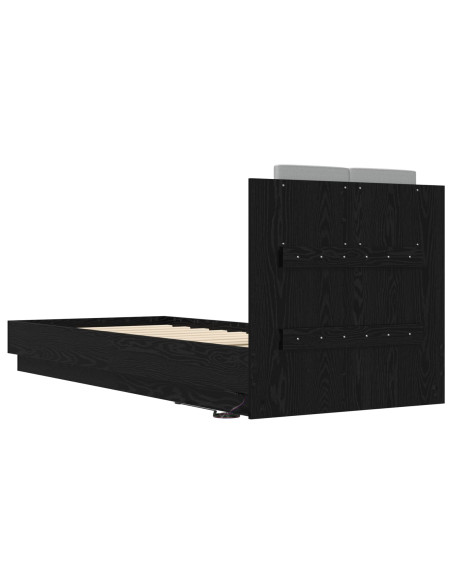 Letto con LED Rovere Nero 80 x 200 cm Legno ingegnerizzato