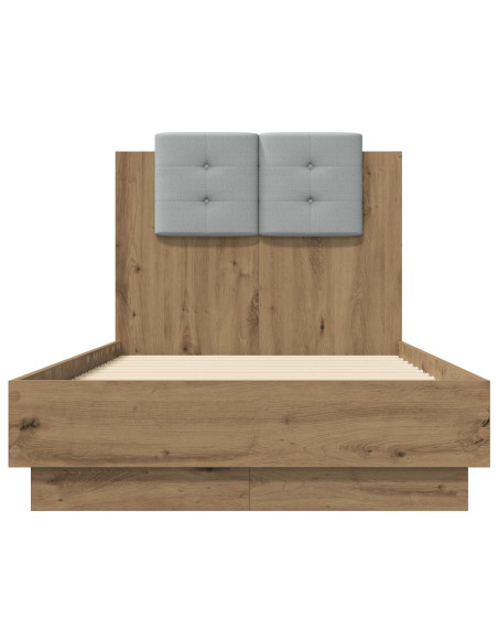 Letto con LED Rovere Artigianale 80 x 200 cm