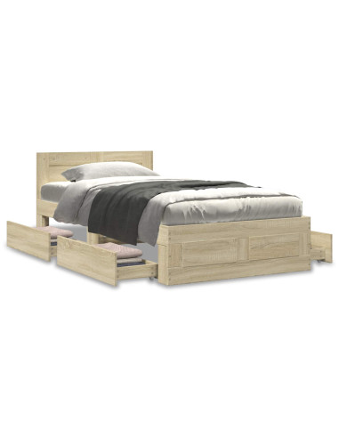Struttura letto con testata Rovere Sonoma 80 x 200 cm