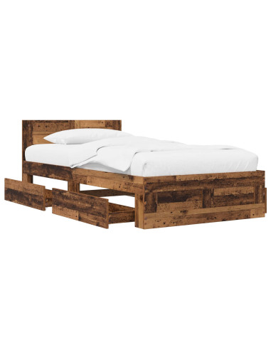 Struttura letto con testata Legno antico 80 x 200 cm