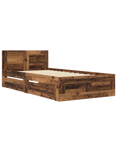 Struttura letto con testata Legno antico 80 x 200 cm