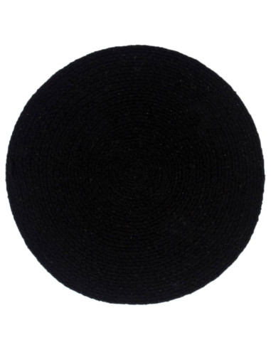Tovagliette 6 pz Nero Neutro 38 cm Rotonde in Cotone