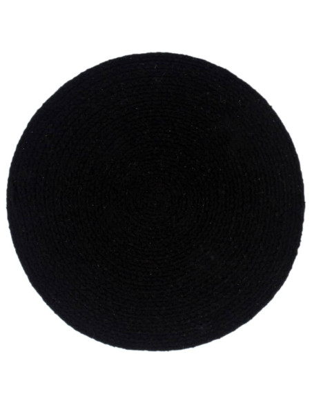 Tovagliette 6 pz Nero Neutro 38 cm Rotonde in Cotone
