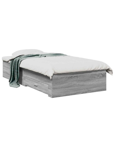 Telaio del letto con storage Sonoma grigio 80 x 200 cm