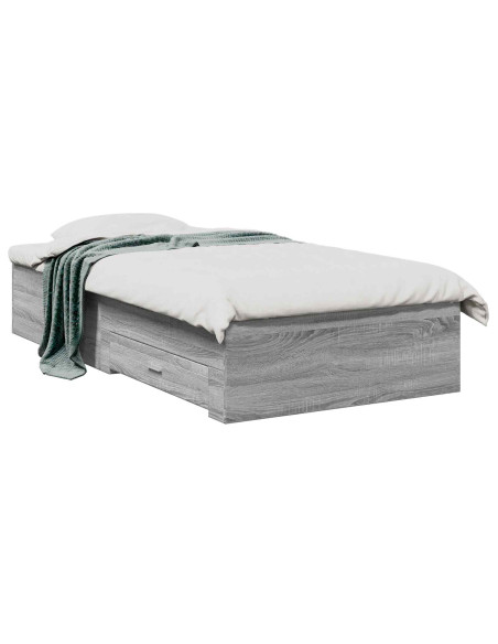 Telaio del letto con storage Sonoma grigio 80 x 200 cm