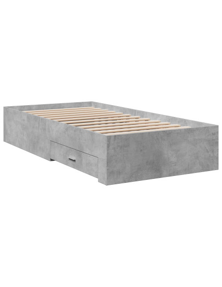 Telaio del letto con storage Grigio Cemento 80 x 200 cm
