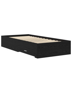 Telaio del letto con storage Rovere Nero 80 x 200 cm 2