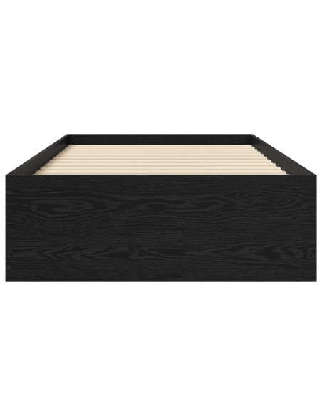 Telaio del letto con storage Rovere Nero 80 x 200 cm