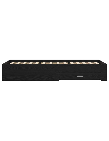Telaio del letto con storage Rovere Nero 80 x 200 cm