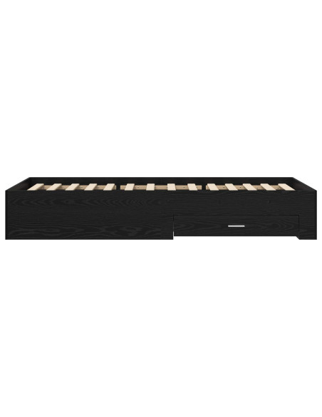 Telaio del letto con storage Rovere Nero 80 x 200 cm