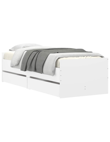 Telaio del letto con storage Bianco 80 x 200 cm