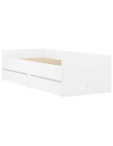 Telaio del letto con storage Bianco 80 x 200 cm