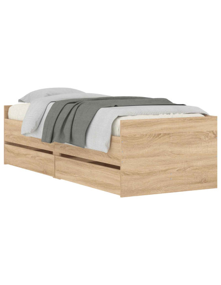 Telaio del letto con storage Rovere Sonoma 80 x 200 cm