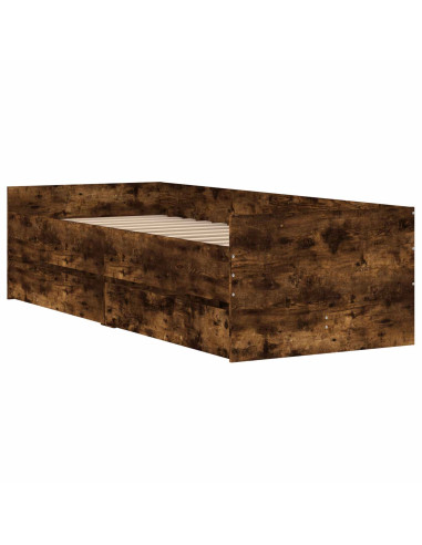 Telaio del letto con storage Rovere Fumo 80 x 200 cm