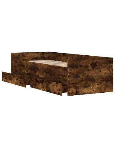 Telaio del letto con storage Rovere Fumo 80 x 200 cm