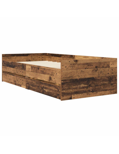 Telaio del letto con storage Legno antico 80 x 200 cm