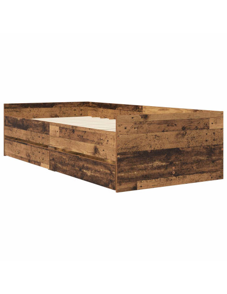 Telaio del letto con storage Legno antico 80 x 200 cm