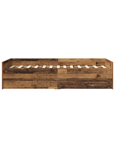 Telaio del letto con storage Legno antico 80 x 200 cm