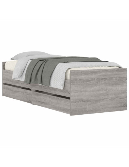 Telaio del letto con storage Grigio Cemento 80 x 200 cm