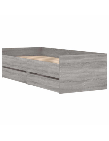 Telaio del letto con storage Grigio Cemento 80 x 200 cm