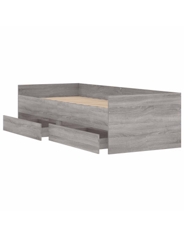 Telaio del letto con storage Grigio Cemento 80 x 200 cm
