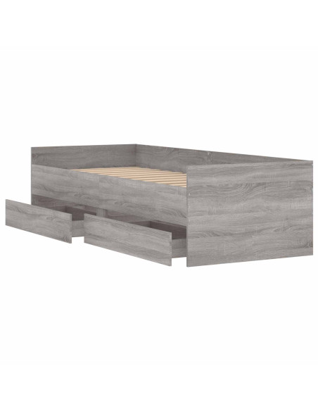 Telaio del letto con storage Grigio Cemento 80 x 200 cm
