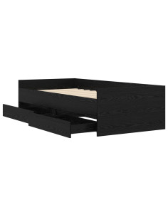 Telaio del letto con storage Rovere Nero 80 x 200 cm 2