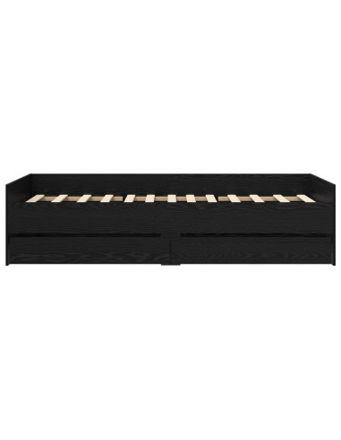 Telaio del letto con storage Rovere Nero 80 x 200 cm