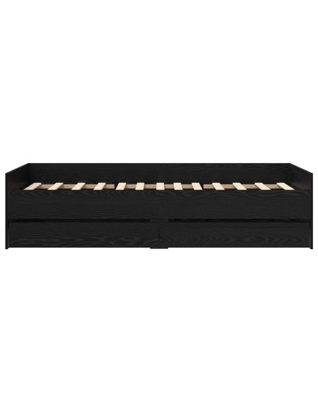 Telaio del letto con storage Rovere Nero 80 x 200 cm
