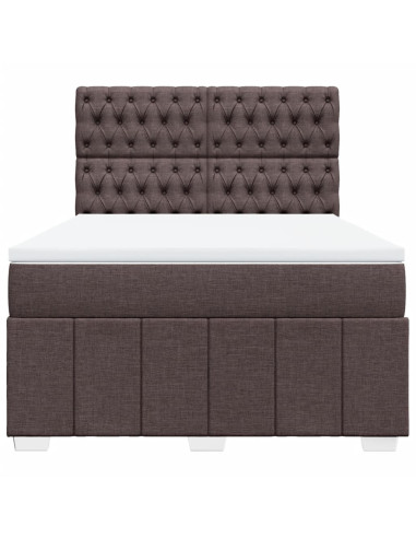 Giroletto a Molle con Materasso Marrone Scuro 160x200cm Tessuto