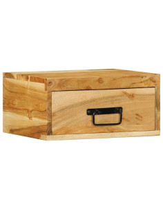 Comodino a Parete in Legno Massello di Acacia