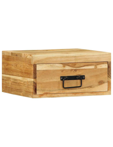 Comodino a Parete in Legno Massello di Acacia