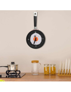 325164  Wall Clock with Fried Egg Pan Design 18,8 cm