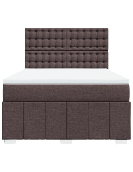 Giroletto a Molle con Materasso Marrone Scuro 160x200cm Tessuto