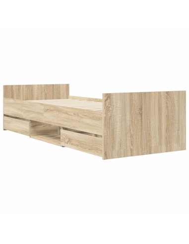 Telaio del letto con storage Rovere Sonoma 80 x 200 cm