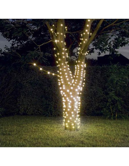 Luci Solari Fatate 5 pz 5x200 LED Bianco Caldo Interni Esterni