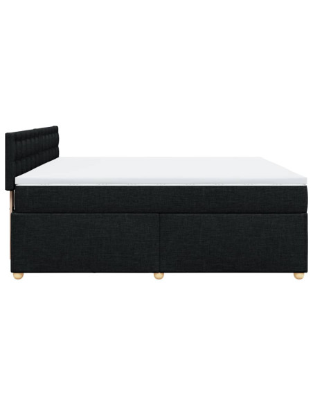 Giroletto a Molle con Materasso Nero 180x200 cm in Tessuto
