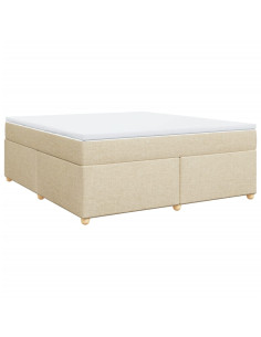 Giroletto a Molle con Materasso Crema 180x200 cm in Tessuto 2