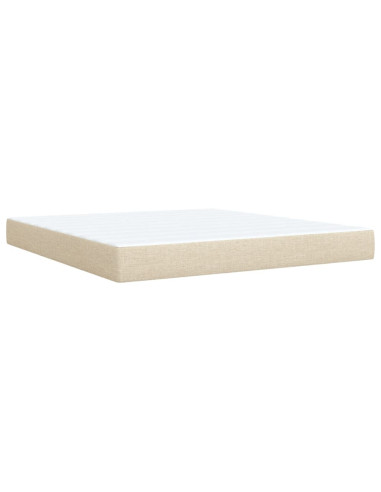 Giroletto a Molle con Materasso Crema 180x200 cm in Tessuto