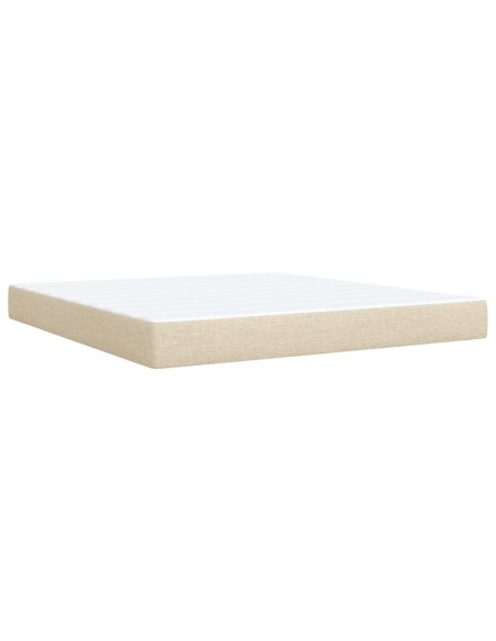 Giroletto a Molle con Materasso Crema 180x200 cm in Tessuto