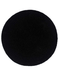 Tovagliette 4 pz Nero Neutro 38 cm Rotonde in Cotone