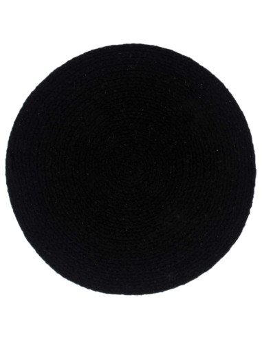Tovagliette 4 pz Nero Neutro 38 cm Rotonde in Cotone