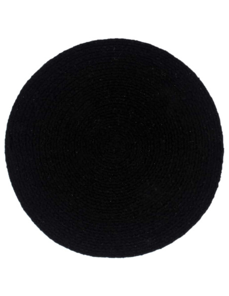 Tovagliette 4 pz Nero Neutro 38 cm Rotonde in Cotone