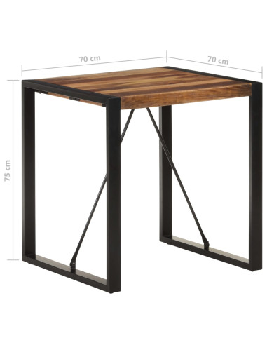 Tavolo da Pranzo 70x70x75 cm in Legno Massello di Acacia